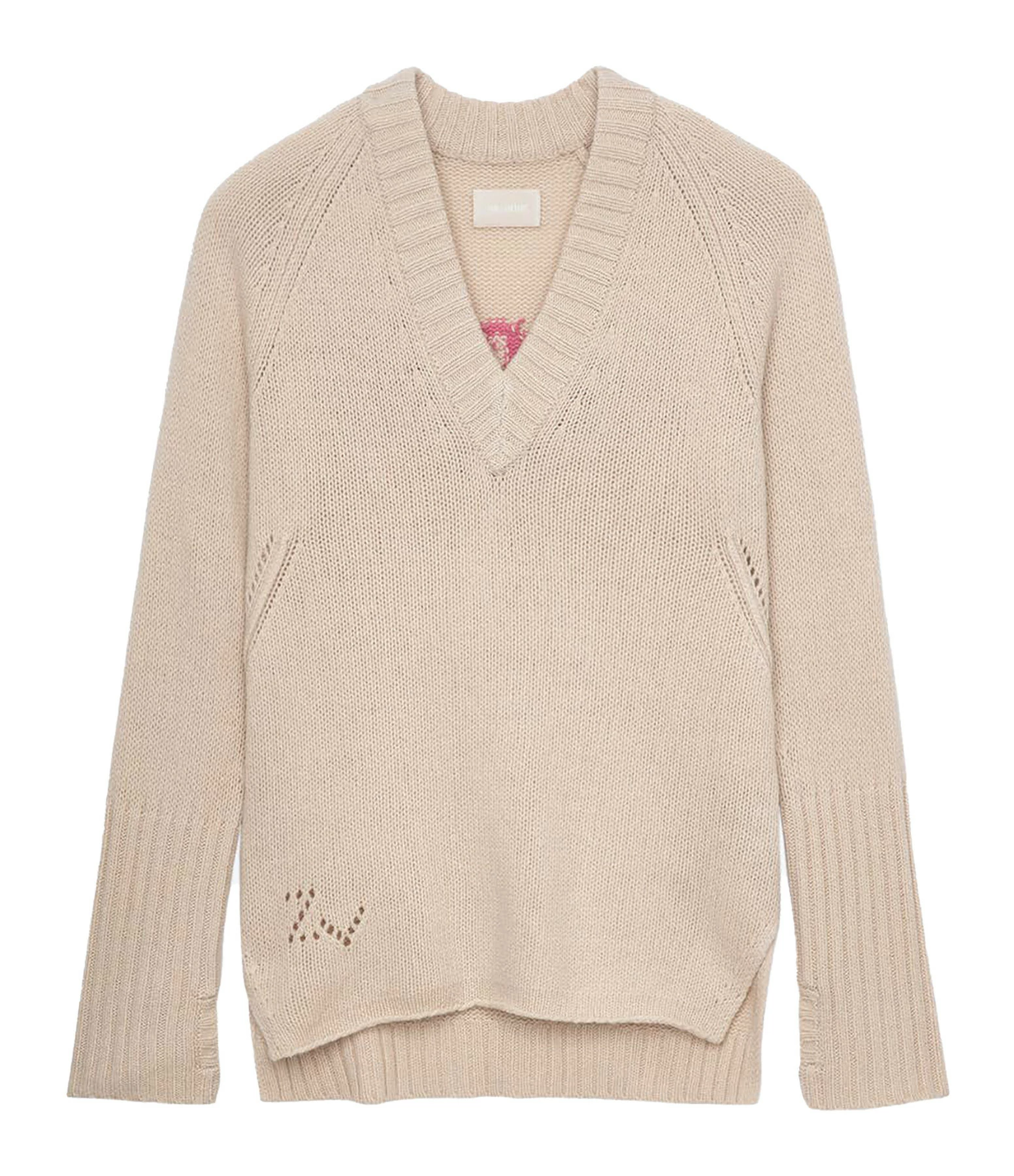 ZADIG & VOLTAIRE Pull Valmy Amour Laine Beige Mastic 3 ZADIG & VOLTAIRE Pull Valmy Amour Laine Beige Mastic