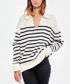 VANESSA BRUNO Pull Marinière Valdi Laine Mérinos Écru -Boutique MAJESTIC FILATURES unnamed file 1104