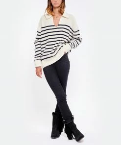 VANESSA BRUNO Pull Marinière Valdi Laine Mérinos Écru -Boutique MAJESTIC FILATURES unnamed file 1105