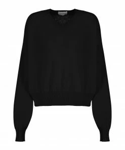 LOULOU STUDIO Pull Col V Cachemire Noir
