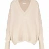 MAJESTIC FILATURES Pull Col V Raccoon Beige
