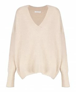MAJESTIC FILATURES Pull Col V Raccoon Beige