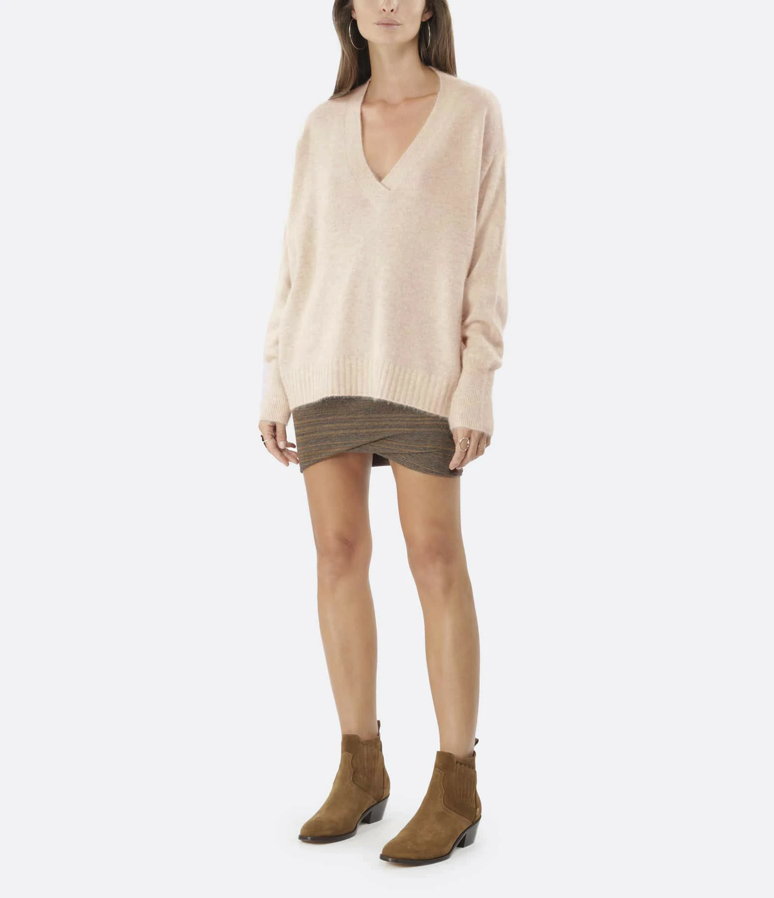 MAJESTIC FILATURES Pull Col V Raccoon Beige 6 MAJESTIC FILATURES Pull Col V Raccoon Beige – Image 4