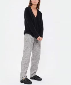 CT PLAGE Pull Col V Raccoon Laine Noir -Boutique MAJESTIC FILATURES unnamed file 1156