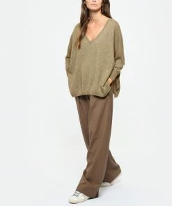 KUJTEN Pull Minie Col V Cachemire Kaki Chiné -Boutique MAJESTIC FILATURES unnamed file 1219