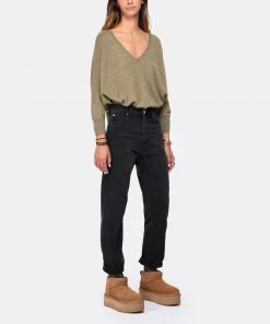 KUJTEN Pull Minie Col V Cachemire Kaki Chiné -Boutique MAJESTIC FILATURES unnamed file 1220