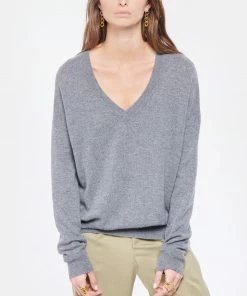 KUJTEN Pull Edy Col V Cachemire Gris Flanelle -Boutique MAJESTIC FILATURES unnamed file 1268