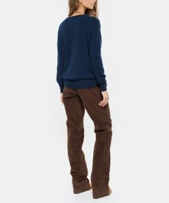 KUJTEN Pull Edy Col V Cachemire Bleu Marine Foncé -Boutique MAJESTIC FILATURES unnamed file 1274