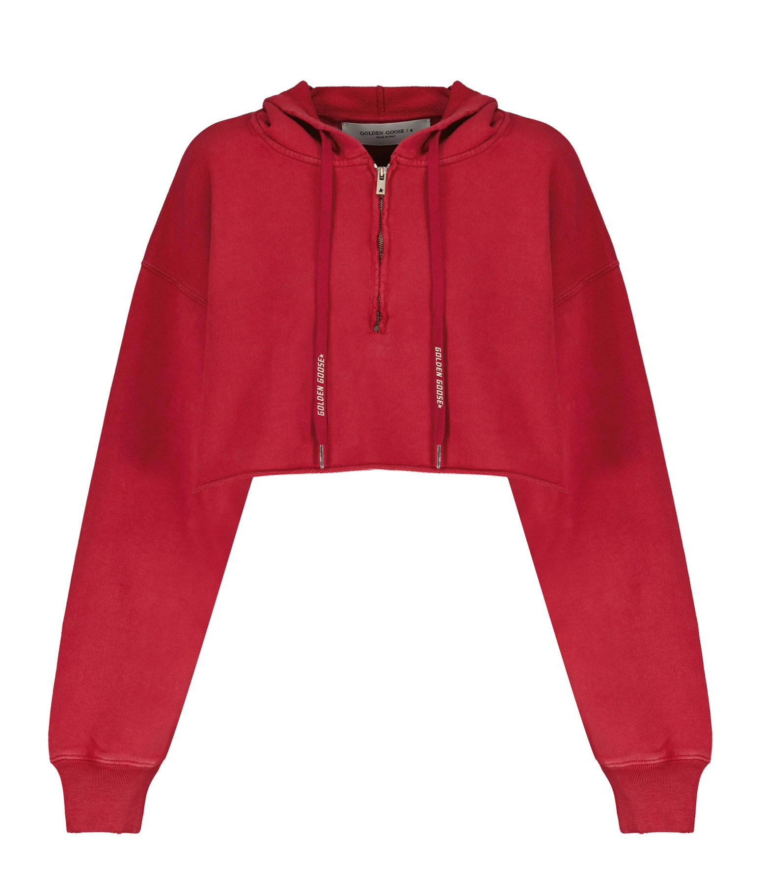 GOLDEN GOOSE Crop Sweatshirt Hoodie Court Journey Coton Rouge 3 GOLDEN GOOSE Crop Sweatshirt Hoodie Court Journey Coton Rouge