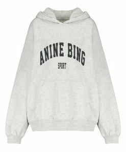ANINE BING Sweatshirt Hoodie Harvey Coton Organique Gris