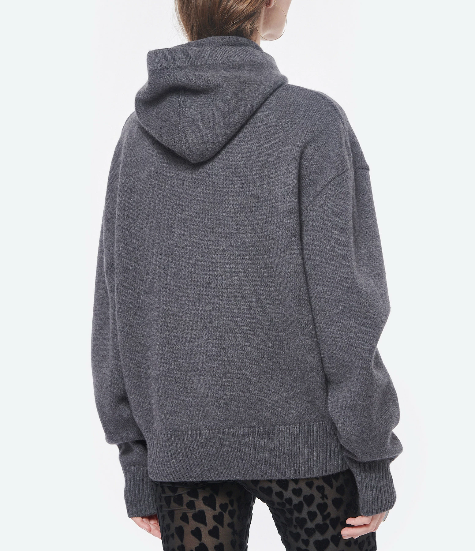 AMI PARIS Pull Hoodie Unisexe Ami De Cœur Laine Gris Rouge 7 AMI PARIS Pull Hoodie Unisexe Ami De Cœur Laine Gris Rouge – Image 5