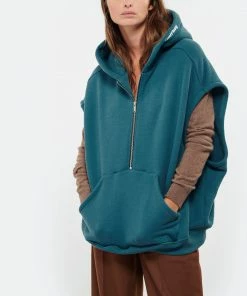 HALFBOY Sweatshirt Sans Manches Hoodie Coton Bleu Canard -Boutique MAJESTIC FILATURES unnamed file 1376 scaled