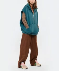 HALFBOY Sweatshirt Sans Manches Hoodie Coton Bleu Canard -Boutique MAJESTIC FILATURES unnamed file 1377 scaled