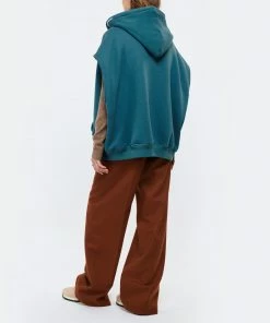 HALFBOY Sweatshirt Sans Manches Hoodie Coton Bleu Canard -Boutique MAJESTIC FILATURES unnamed file 1378 scaled