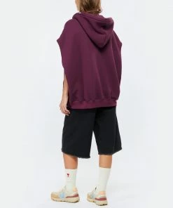 HALFBOY Sweatshirt Sans Manches Hoodie Coton Violet -Boutique MAJESTIC FILATURES unnamed file 1382 scaled