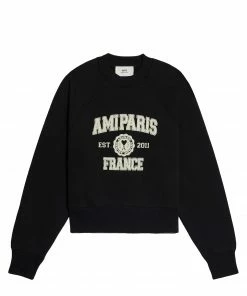 AMI PARIS Sweatshirt Unisexe Coton Biologique Noir