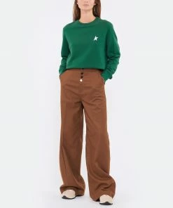 GOLDEN GOOSE Sweatshirt Athena Star Vert -Boutique MAJESTIC FILATURES unnamed file 1412