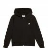 GOLDEN GOOSE Sweatshirt Hoodie Enfant Star Coton Noir Blanc -Boutique MAJESTIC FILATURES unnamed file 1419