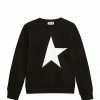 GOLDEN GOOSE Sweatshirt Enfant Star Coton Noir Blanc