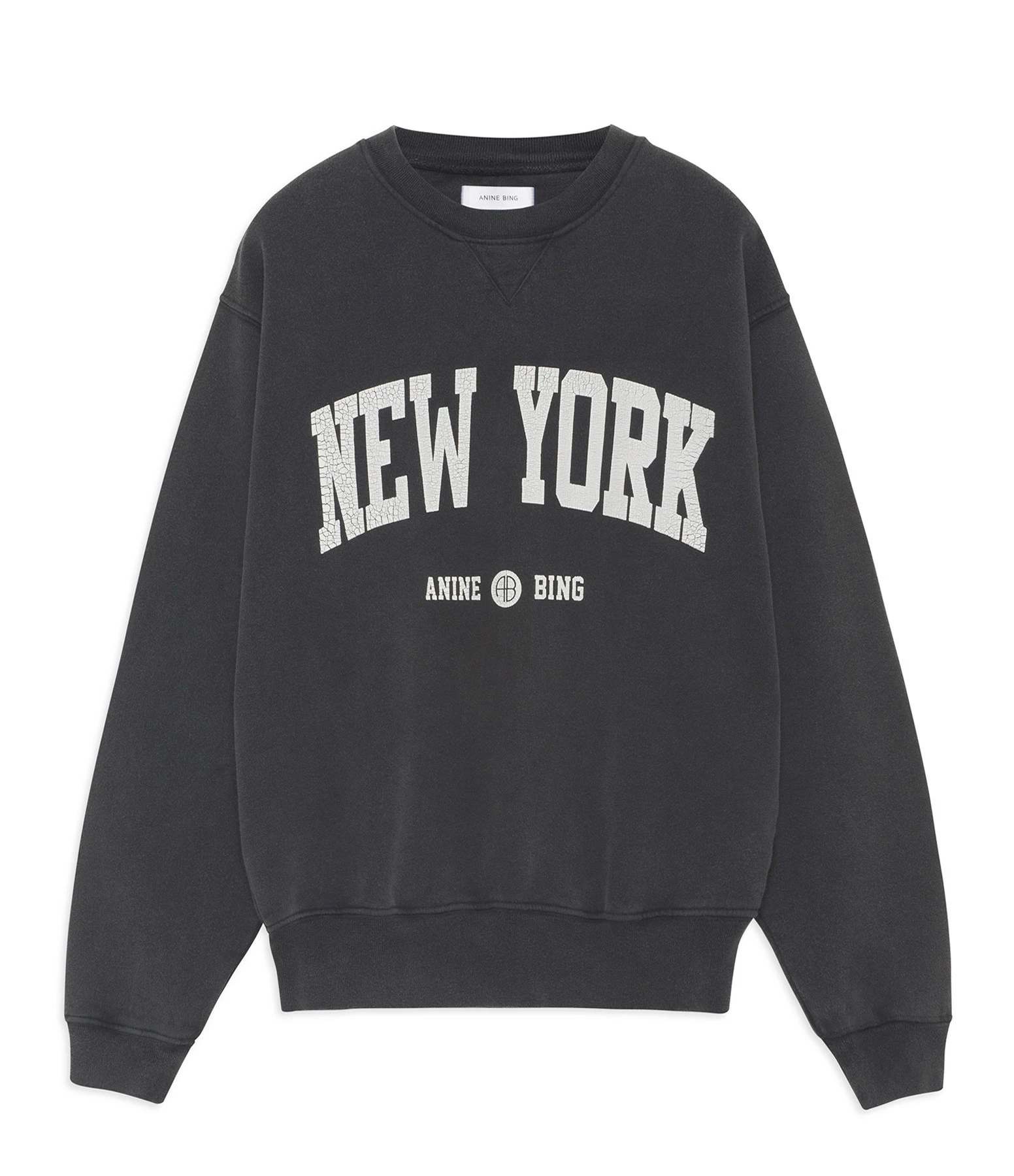 ANINE BING Sweatshirt Ramona NY Coton Organique Noir Délavé 3 ANINE BING Sweatshirt Ramona NY Coton Organique Noir Délavé