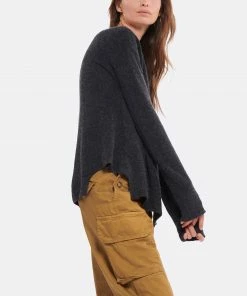 MAJESTIC FILATURES Pull Col Bateau Laine Cachemire Anthracite Chiné -Boutique MAJESTIC FILATURES unnamed file 145