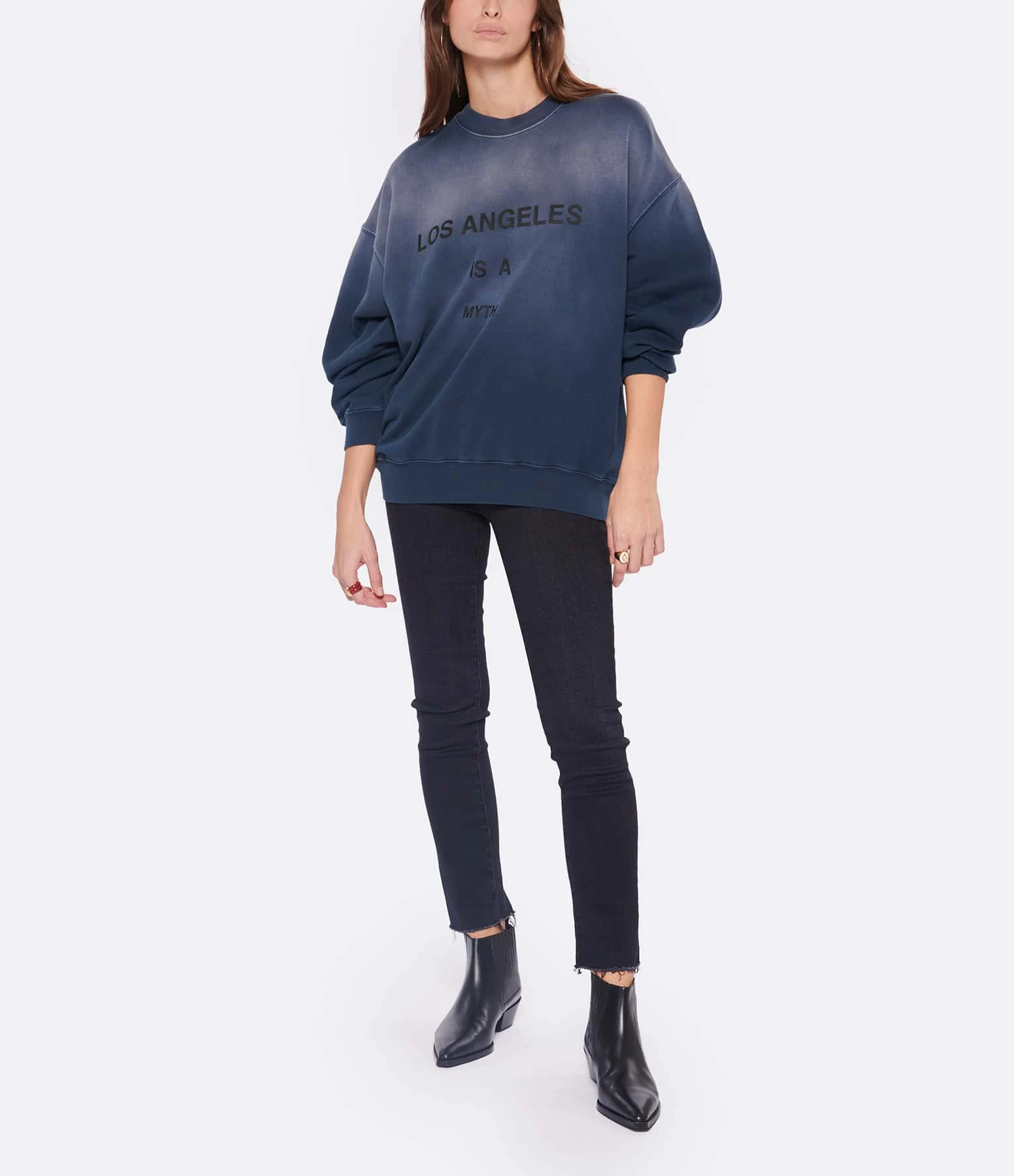 ANINE BING Sweatshirt Jaci Coton Organique Navy 6 ANINE BING Sweatshirt Jaci Coton Organique Navy – Image 4