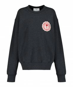 AMI PARIS Sweatshirt Unisexe Coton Recyclé Anthracite