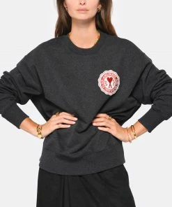 AMI PARIS Sweatshirt Unisexe Coton Recyclé Anthracite -Boutique MAJESTIC FILATURES unnamed file 1484