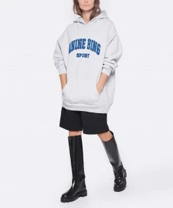 ANINE BING Sweatshirt Hoodie Tyler Coton Gris 9 ANINE BING Sweatshirt Hoodie Tyler Coton Gris -Boutique MAJESTIC FILATURES unnamed file 1496