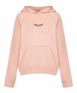 ZADIG & VOLTAIRE Sweatshirt Hoodie Georgy Heart Coton Rose Blush