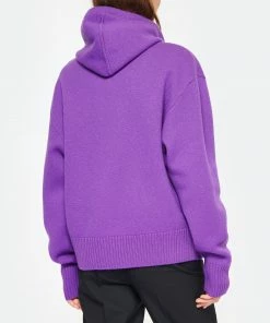 AMI PARIS Pull Hoodie Unisexe Ami De Cœur Laine Violet Noir -Boutique MAJESTIC FILATURES unnamed file 1534