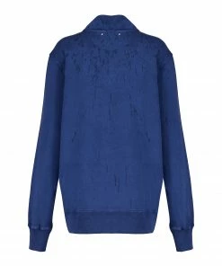 GOLDEN GOOSE Sweatshirt Hoodie Homme Journey Coton Bleu -Boutique MAJESTIC FILATURES unnamed file 1541