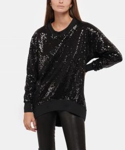 JEANNE VOULAND Sweatshirt Loose Giano Sequins Noir -Boutique MAJESTIC FILATURES unnamed file 1558
