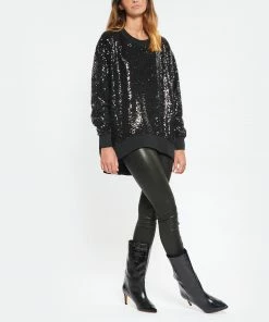 JEANNE VOULAND Sweatshirt Loose Giano Sequins Noir -Boutique MAJESTIC FILATURES unnamed file 1561