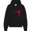 AMI PARIS Pull Hoodie Unisexe Ami De Cœur Laine Noir Rouge -Boutique MAJESTIC FILATURES unnamed file 1564