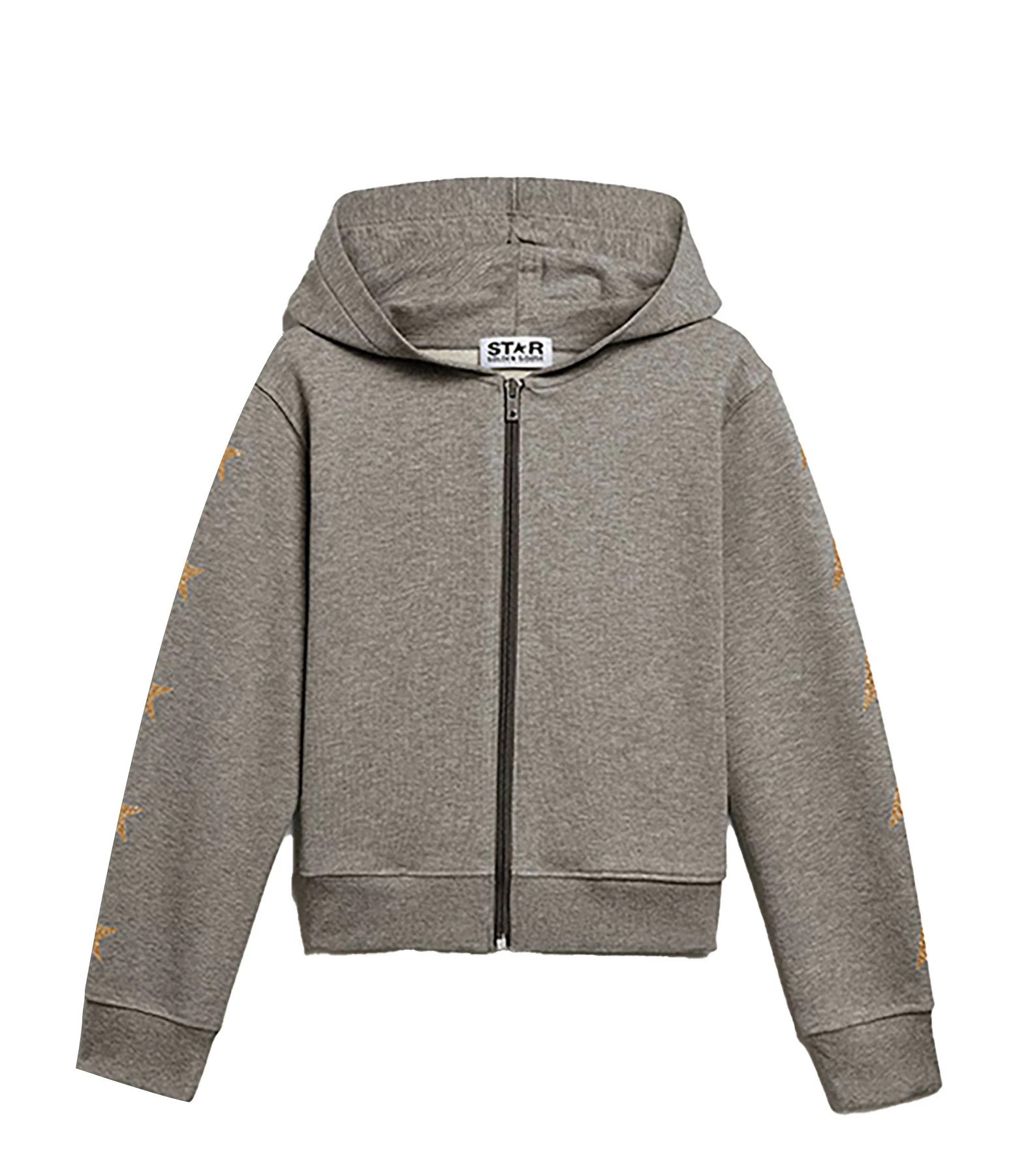 GOLDEN GOOSE Sweatshirt Enfant Zip Star Coton Gris Doré 3 GOLDEN GOOSE Sweatshirt Enfant Zip Star Coton Gris Doré