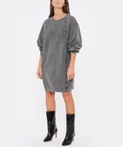 SEE BY CHLOE Robe Sweatshirt Long Coton Gris 8 SEE BY CHLOE Robe Sweatshirt Long Coton Gris -Boutique MAJESTIC FILATURES unnamed file 1611