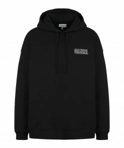 GANNI Sweatshirt Hoodie Software Isoli Coton Biologique Noir
