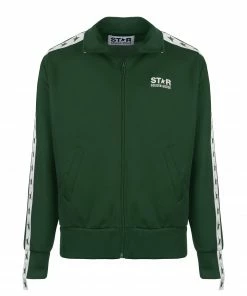 GOLDEN GOOSE Veste Star Denise Étoiles Vert Blanc