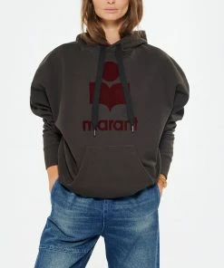 ISABEL MARANT ÉTOILE Sweatshirt Mansel Coton Organique Noir Rouge -Boutique MAJESTIC FILATURES unnamed file 1757