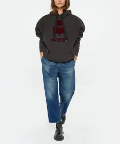 ISABEL MARANT ÉTOILE Sweatshirt Mansel Coton Organique Noir Rouge -Boutique MAJESTIC FILATURES unnamed file 1758