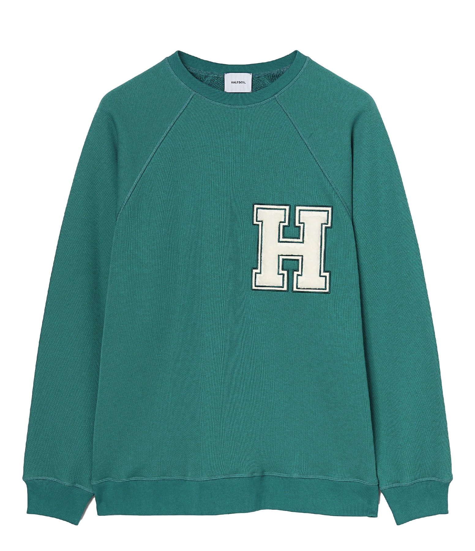 HALFBOY Sweatshirt Crew Over Patch Coton Vert 3 HALFBOY Sweatshirt Crew Over Patch Coton Vert