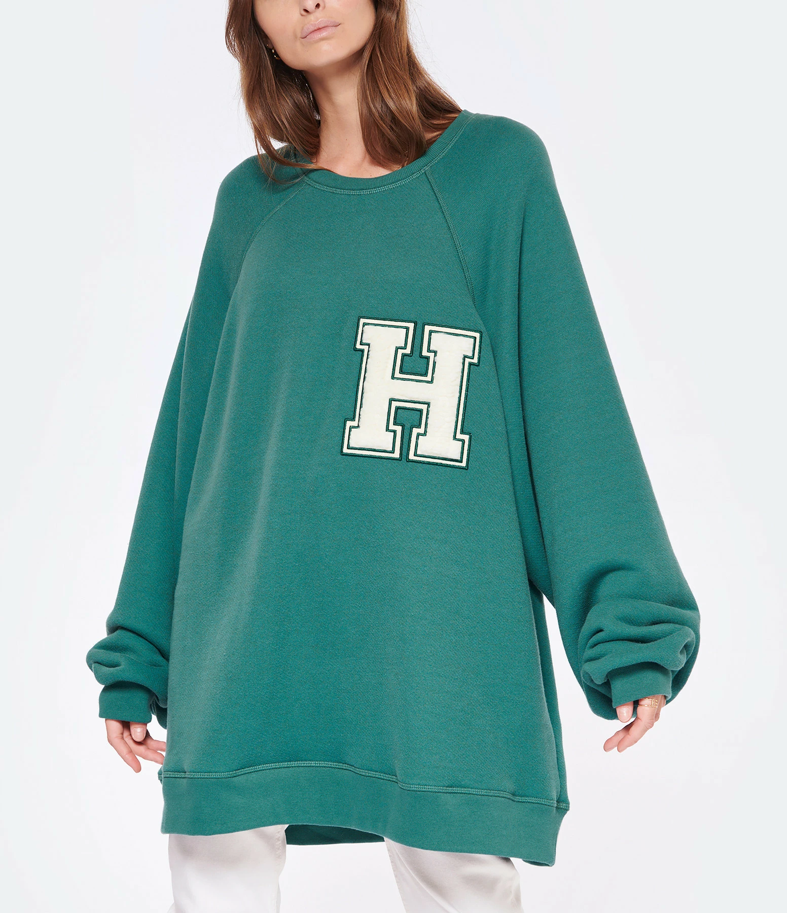 HALFBOY Sweatshirt Crew Over Patch Coton Vert 4 HALFBOY Sweatshirt Crew Over Patch Coton Vert – Image 2