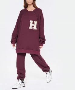 HALFBOY Sweatshirt Crew Over Patch Coton Violet -Boutique MAJESTIC FILATURES unnamed file 1768