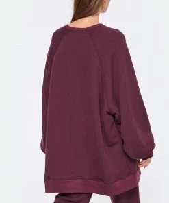 HALFBOY Sweatshirt Crew Over Patch Coton Violet -Boutique MAJESTIC FILATURES unnamed file 1769