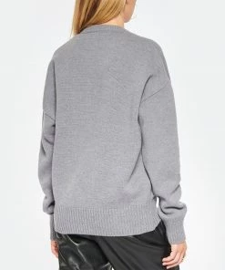 AMI PARIS Pull Unisexe Oversize Ami De Cœur Col Rond Laine Gris Noir -Boutique MAJESTIC FILATURES unnamed file 177