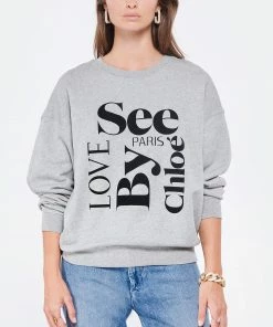 SEE BY CHLOE Sweatshirt Coton Gris 9 SEE BY CHLOE Sweatshirt Coton Gris -Boutique MAJESTIC FILATURES unnamed file 1772