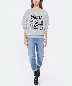 SEE BY CHLOE Sweatshirt Coton Gris 10 SEE BY CHLOE Sweatshirt Coton Gris -Boutique MAJESTIC FILATURES unnamed file 1773