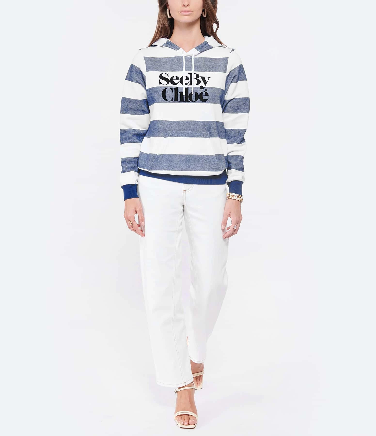 SEE BY CHLOE Sweatshirt Rayures Coton Bleu 6 SEE BY CHLOE Sweatshirt Rayures Coton Bleu – Image 4