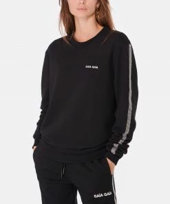 GAÏA GAÏA Sweatshirt Oversized Crystal Coton Noir Strass -Boutique MAJESTIC FILATURES unnamed file 1796
